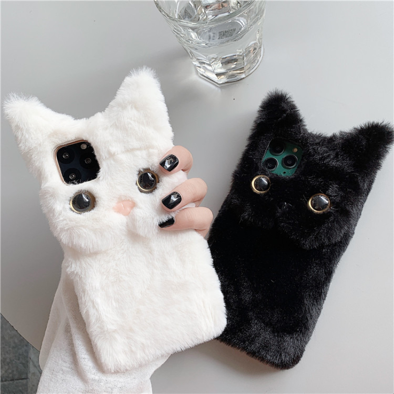 3D Cute Cartoon Cat Furry Plus - đánh giá và giá Phone Cases 13