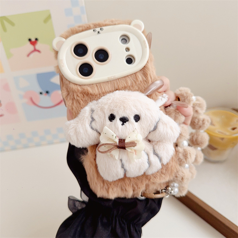 3D Cartoon Bowknot Puppy Warm  - đánh giá và giá Phone Cases 13