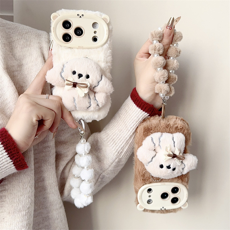 3D Cartoon Bowknot Puppy Warm  - đánh giá và giá Phone Cases 13