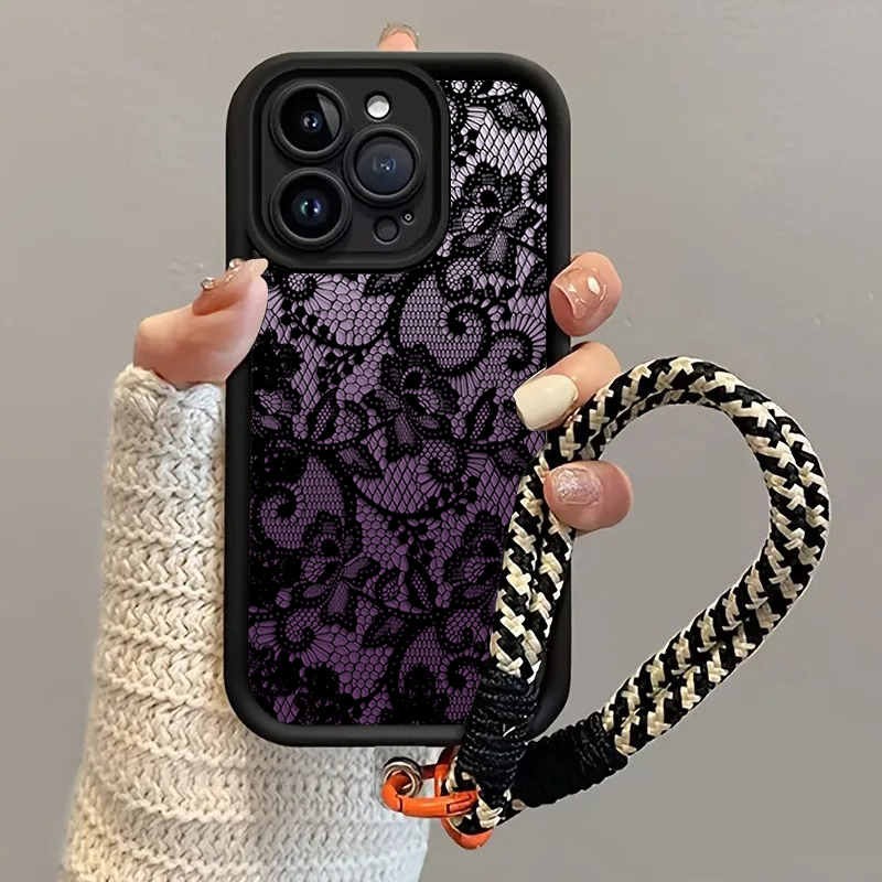 Black Purple Lace Hang Strap P - đánh giá và giá Phone Cases Purple