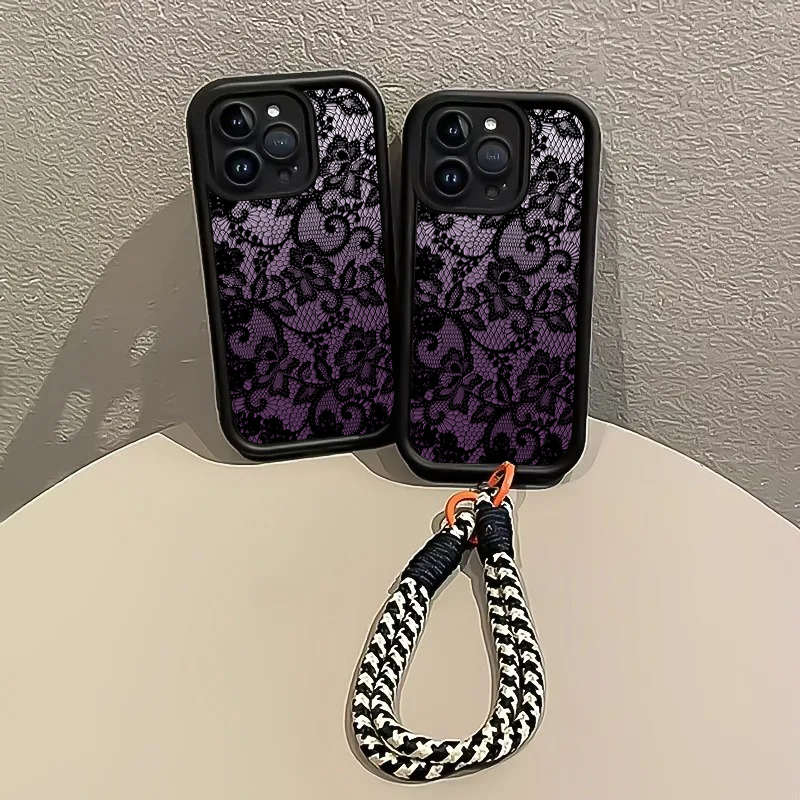 Black Purple Lace Hang Strap P - đánh giá và giá Phone Cases Purple