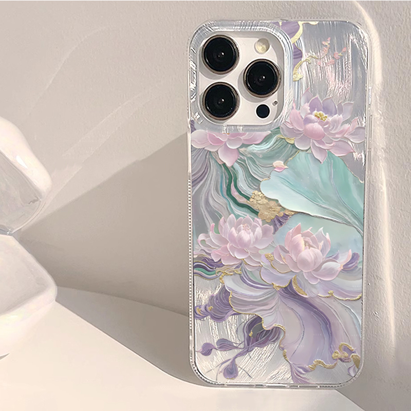 Dreamy Purple Lotus Print Aest - đánh giá và giá Phone Cases Purple