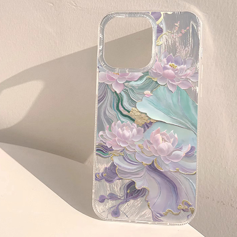 Dreamy Purple Lotus Print Aest - đánh giá và giá Phone Cases Purple