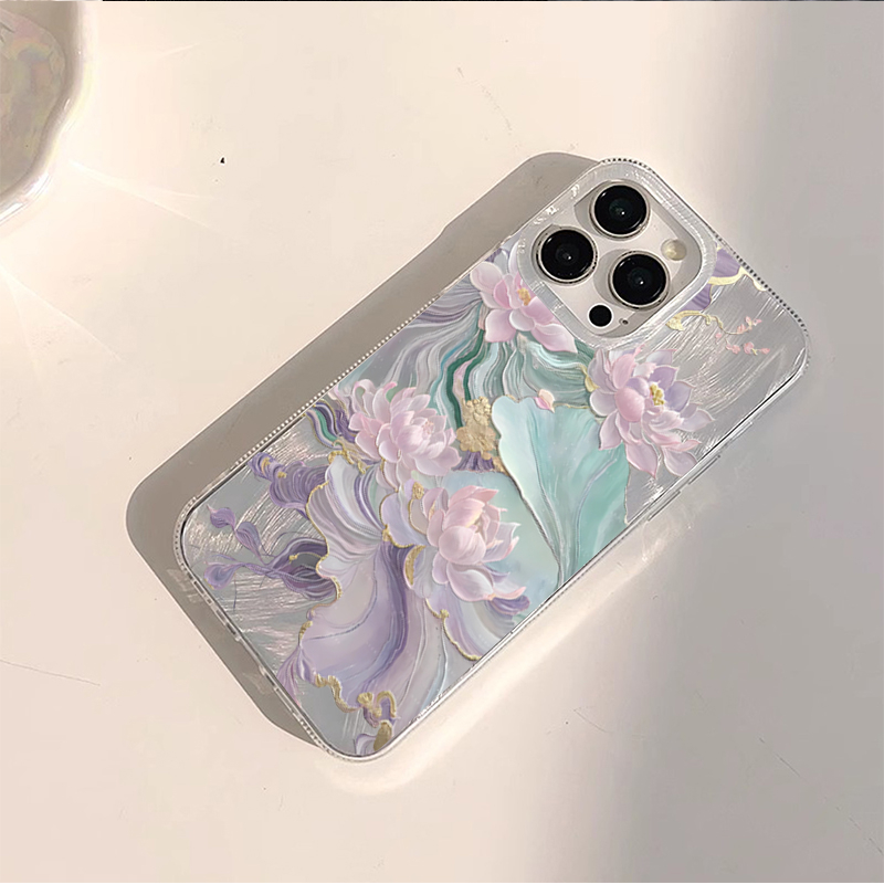 Dreamy Purple Lotus Print Aest - đánh giá và giá Phone Cases Purple