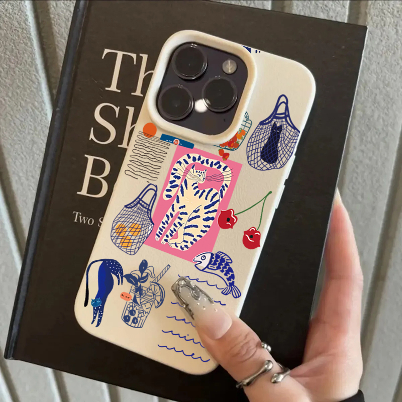 Cute Cherry Cat Print Phone Ca - đánh giá và giá Phone Cases Cute Iphone 14