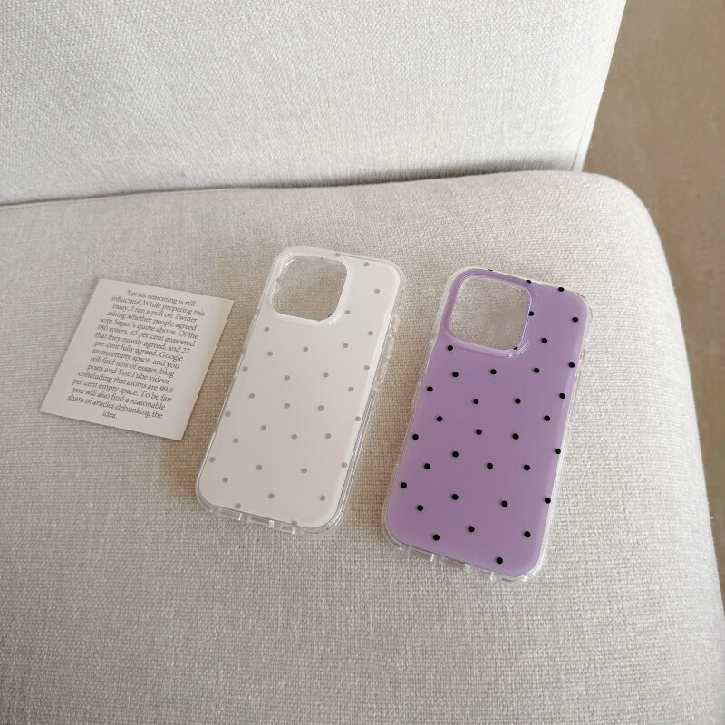 Korean White & Purple Polka Do - đánh giá và giá Phone Cases Purple