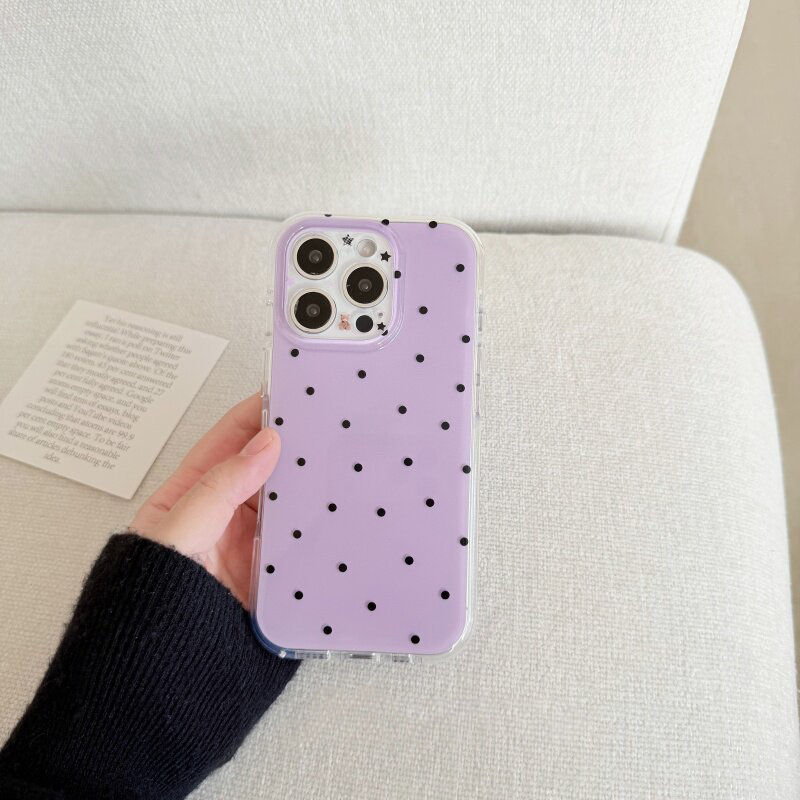 Korean White & Purple Polka Do - đánh giá và giá Phone Cases Purple