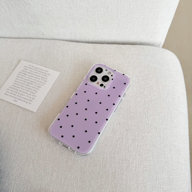 Korean White & Purple Polka Do - đánh giá và giá Phone Cases Purple