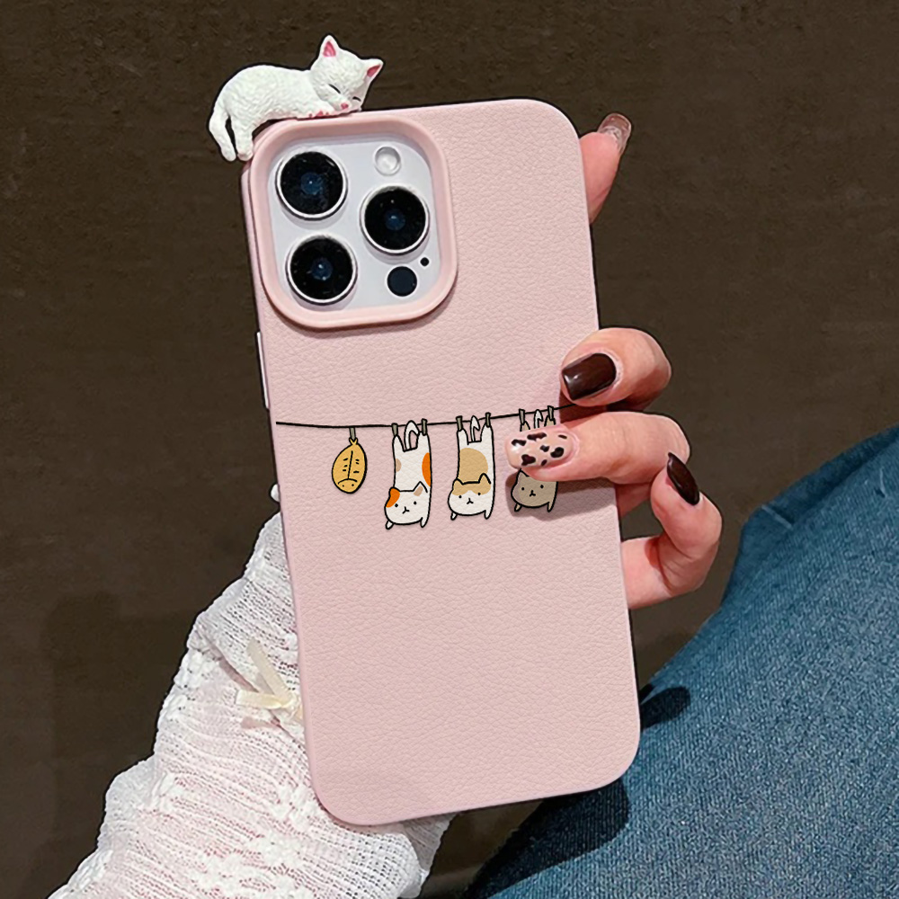 3D Cute Cartoon Cat Leather Ca - đánh giá và giá Phone Cases Cute Iphone 14