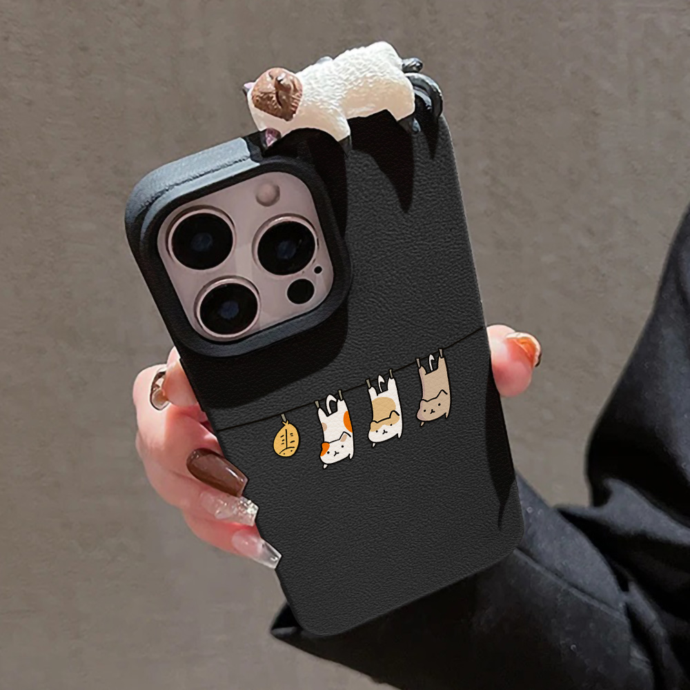 3D Cute Cartoon Cat Leather Ca - đánh giá và giá Phone Cases Cute Iphone 14