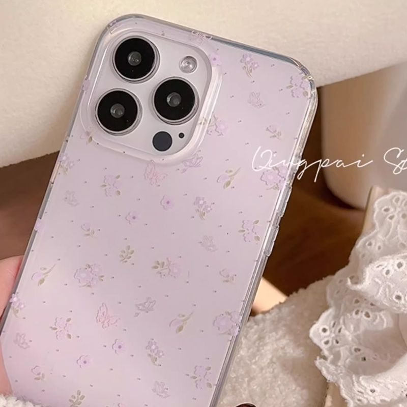 Ins Korean Purple Floral Gentl - đánh giá và giá Phone Cases Purple